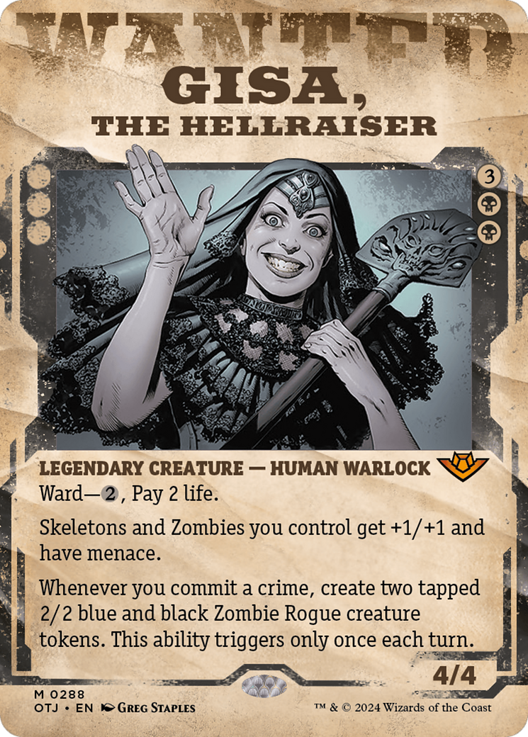 Gisa, the Hellraiser (OTJ-288) [Outlaws of Thunder Junction] (Showcase) (Borderless) MTG Single Wizards of the Coast