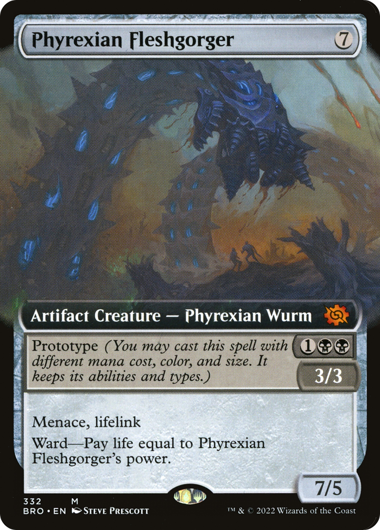 Phyrexian Fleshgorger (BRO-332) [The Brothers' War] (Extended Art) MTG Single Wizards of the Coast