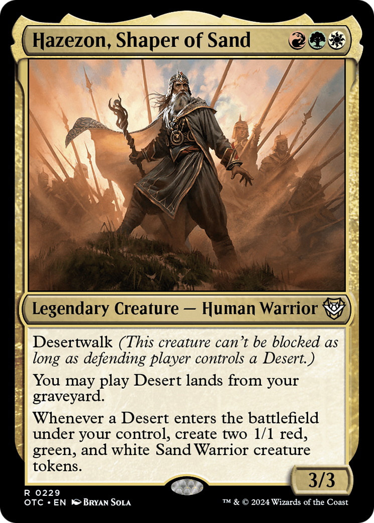 Hazezon, Shaper of Sand (OTC-229) [Outlaws of Thunder Junction Commander] MTG Single Wizards of the Coast