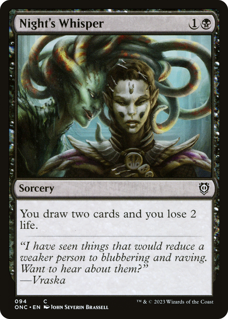 Night's Whisper (ONC-094) [Phyrexia: All Will Be One Commander] MTG Single Wizards of the Coast