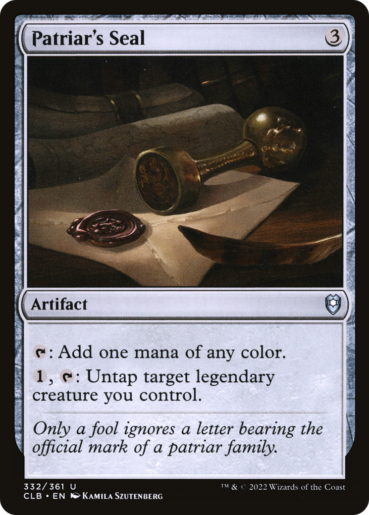 Patriar's Seal (CLB-332) [Commander Legends: Battle for Baldur's Gate] MTG Single Wizards of the Coast