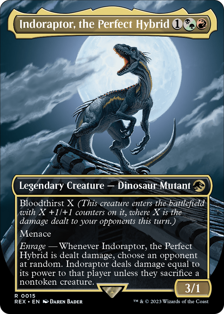 Indoraptor, the Perfect Hybrid (REX-015) [Jurassic World Collection] (Borderless) MTG Single Wizards of the Coast