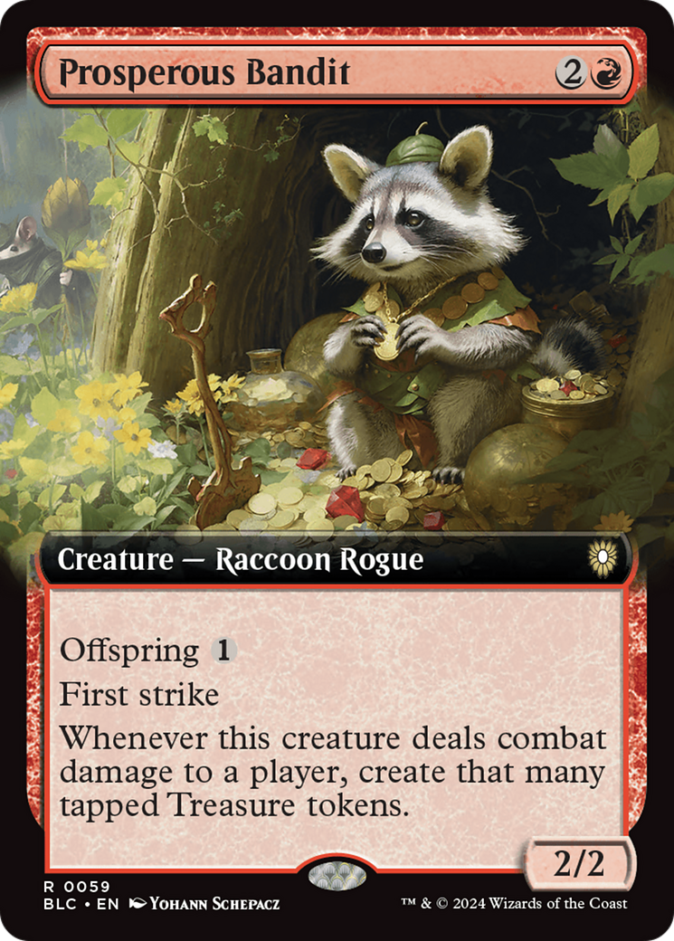 Prosperous Bandit (BLC-059) [Bloomburrow Commander] (Extended Art) MTG Single Wizards of the Coast