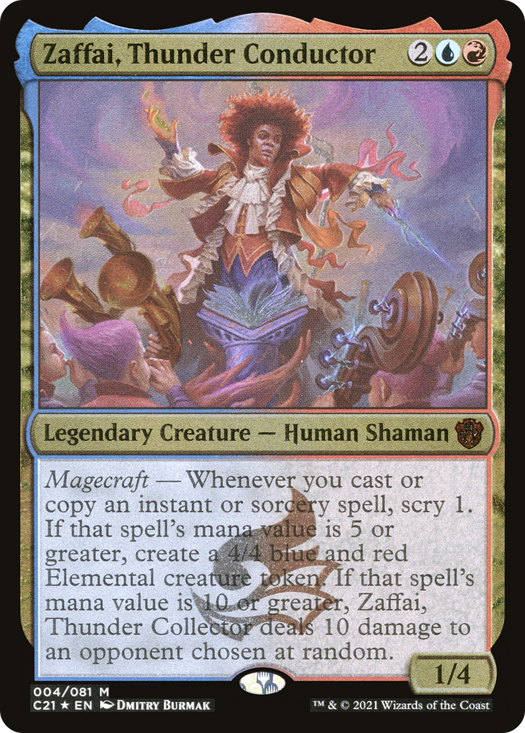 Zaffai, Thunder Conductor (C21-004) [Commander 2021 Display Commanders] Etched Foil MTG Single Wizards of the Coast