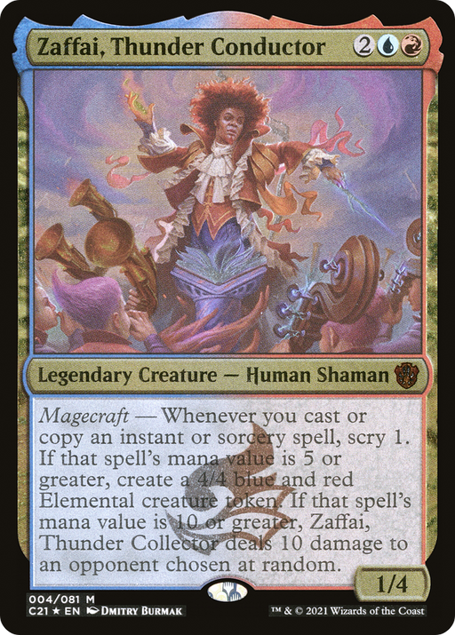 Zaffai, Thunder Conductor (C21-004) [Commander 2021 Display Commanders] Etched Foil MTG Single Wizards of the Coast