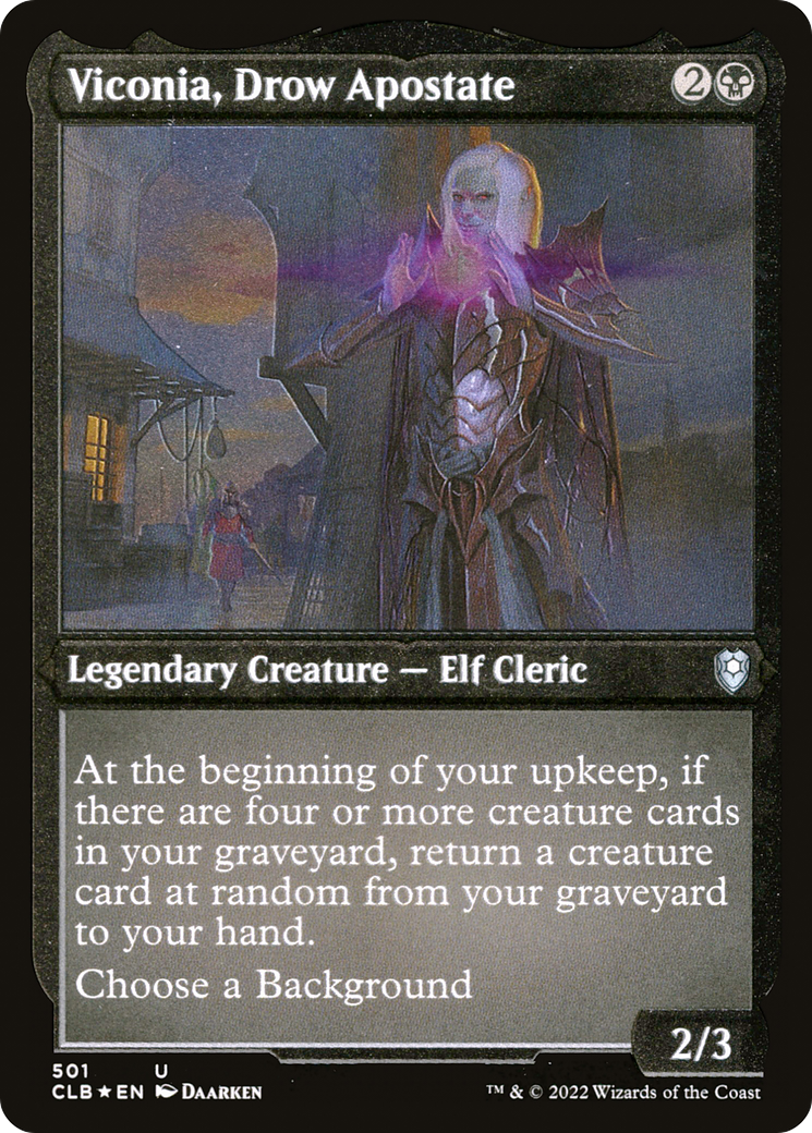 Viconia, Drow Apostate (CLB-501) [Commander Legends: Battle for Baldur's Gate] Etched Foil MTG Single Wizards of the Coast