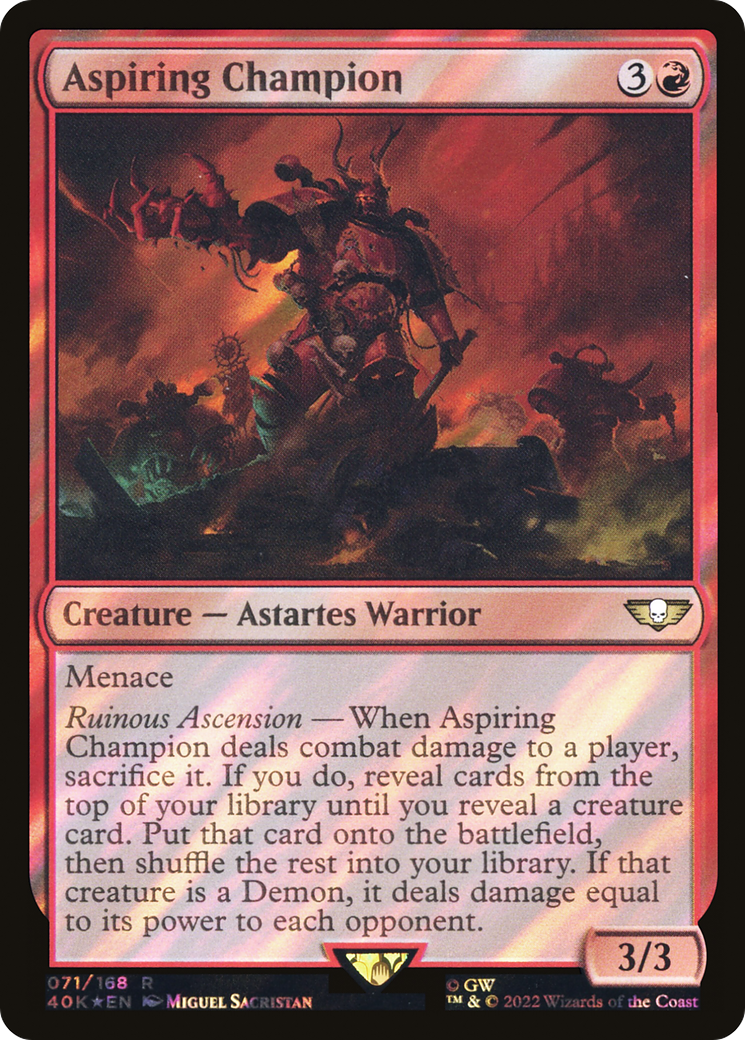 Aspiring Champion (40K-71★) [Warhammer 40,000 Commander] Foil MTG Single Wizards of the Coast