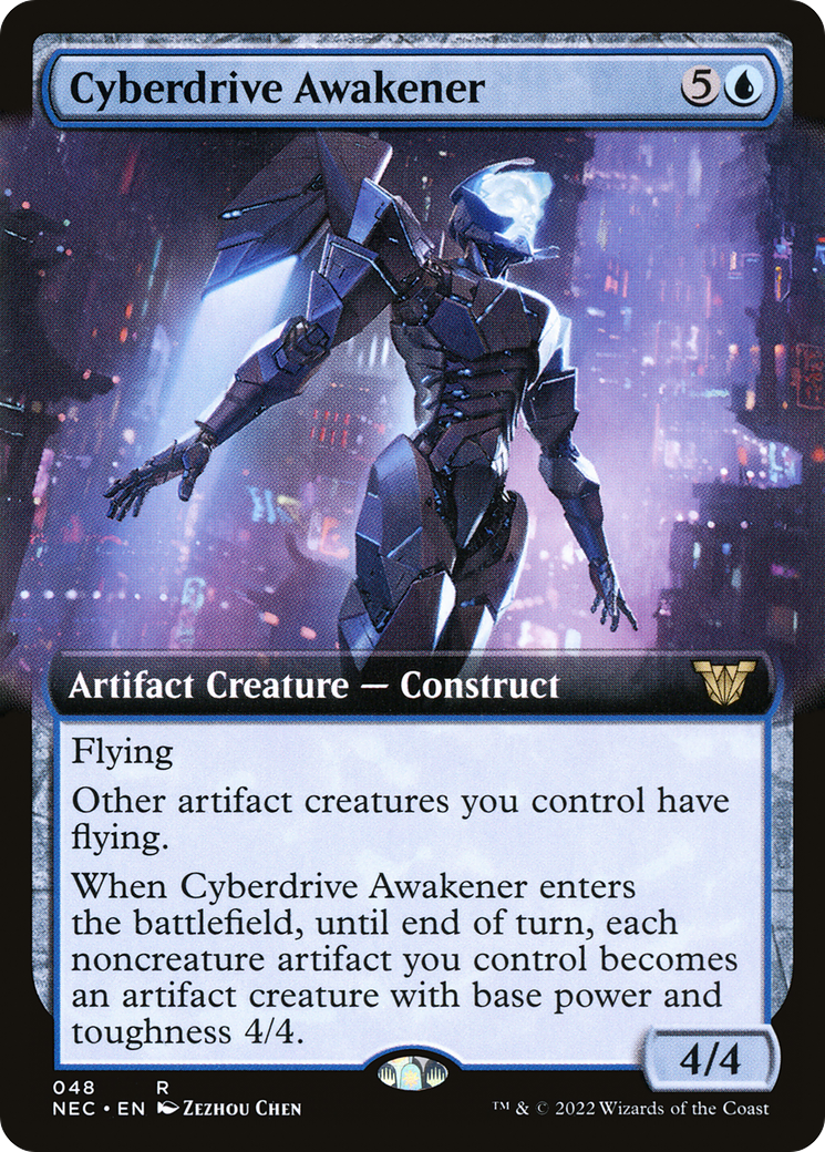 Cyberdrive Awakener (NEC-048) [Neon Dynasty Commander] (Extended Art) MTG Single Wizards of the Coast