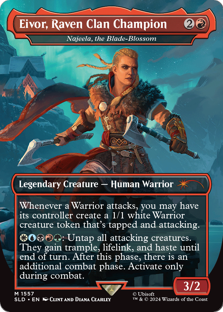 Eivor, Raven Clan Champion - Najeela, the Blade-Blossom (SLD-1557) [Secret Lair] Drop (Borderless) Foil MTG Single Wizards of the Coast
