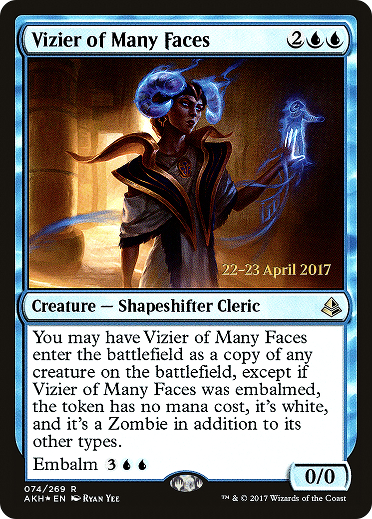 Vizier of Many Faces (PRE-074) [Amonkhet Promos] Foil MTG Single Wizards of the Coast