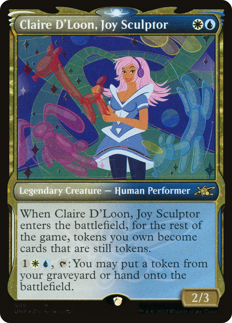 Claire D'Loon, Joy Sculptor (Galaxy Foil) (UNF-509) [Unfinity] (Showcase) Foil MTG Single Wizards of the Coast