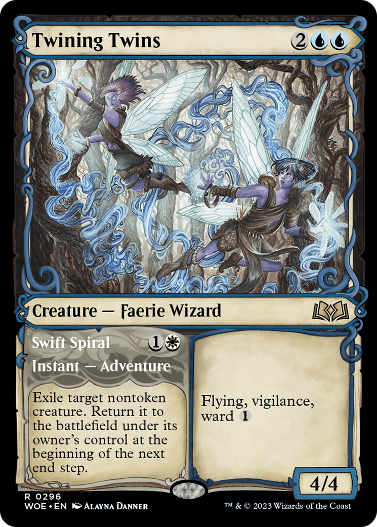 Twining Twins // Swift Spiral (WOE-296) [Wilds of Eldraine] (Showcase) Foil MTG Single Wizards of the Coast