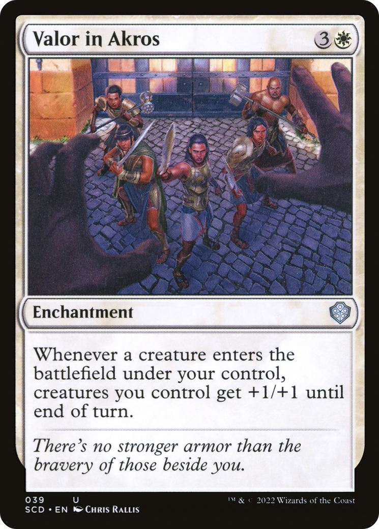 Valor in Akros (SCD-039) [Starter Commander Decks] MTG Single Wizards of the Coast