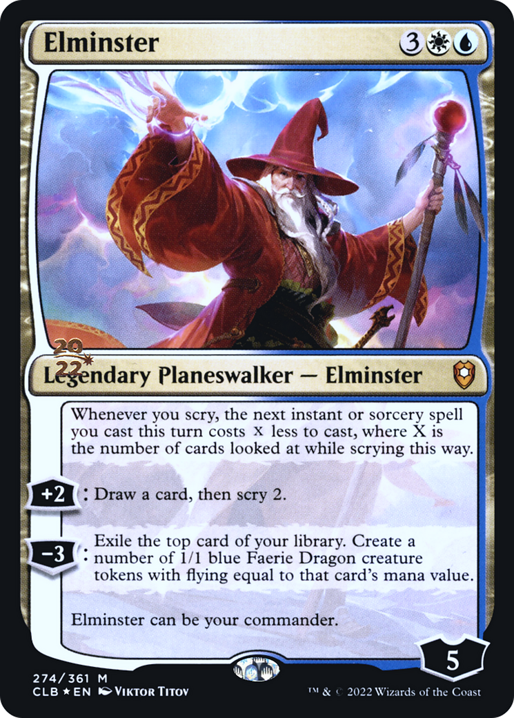 Elminster (PRE-274) [Battle for Baldur's Gate Promos] Foil MTG Single Wizards of the Coast