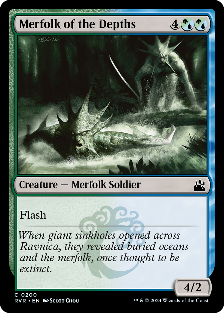 Merfolk of the Depths (RVR-200) [Ravnica Remastered] MTG Single Wizards of the Coast