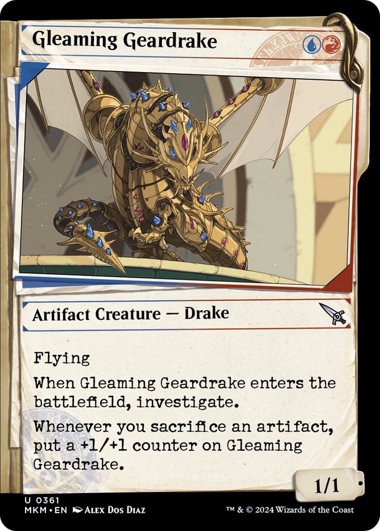 Gleaming Geardrake (MKM-361) [Murders at Karlov Manor] (Showcase) Foil MTG Single Murders at Karlov Manor