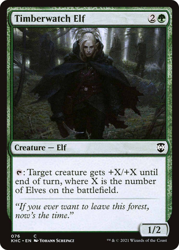 Timberwatch Elf (KHC-076) [Kaldheim Commander] MTG Single Wizards of the Coast