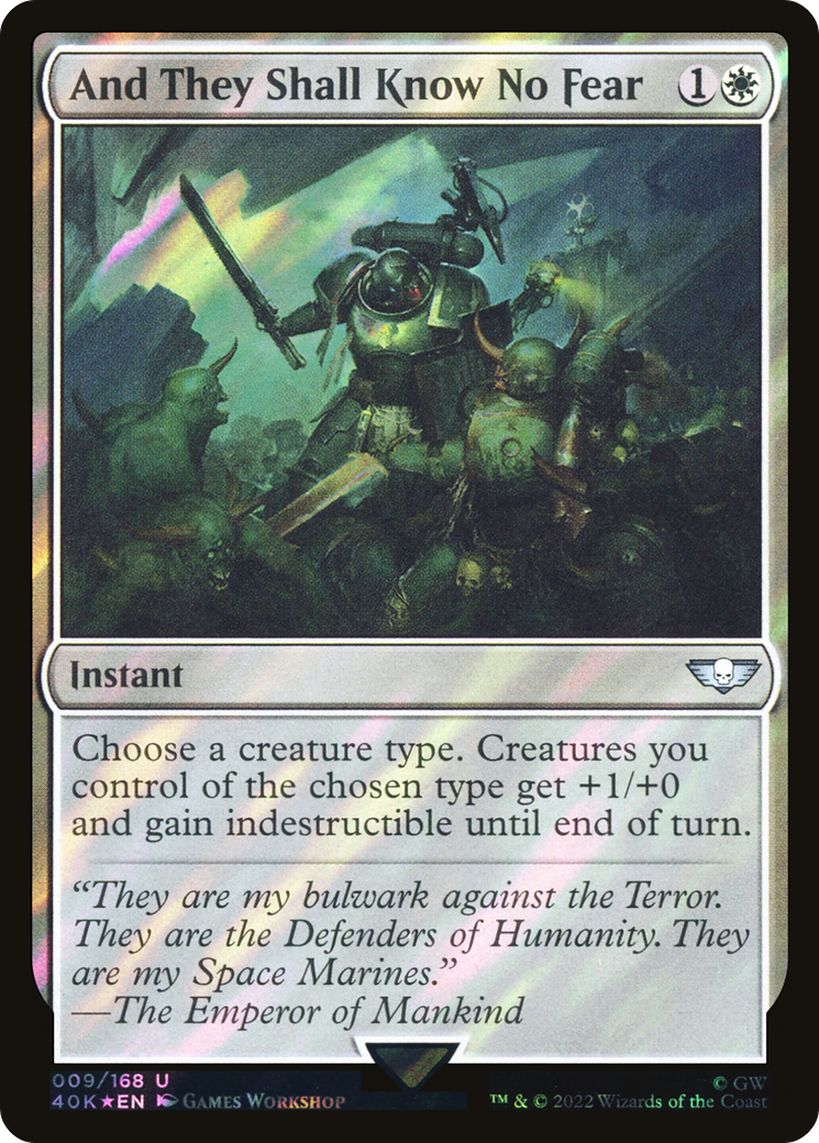 And They Shall Know No Fear (Surge Foil) (40K-009) [Warhammer 40,000 Commander] Foil MTG Single Wizards of the Coast