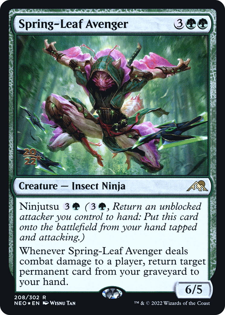 Spring-Leaf Avenger (PRE-208S) [Kamigawa: Neon Dynasty Promos] Foil MTG Single Wizards of the Coast