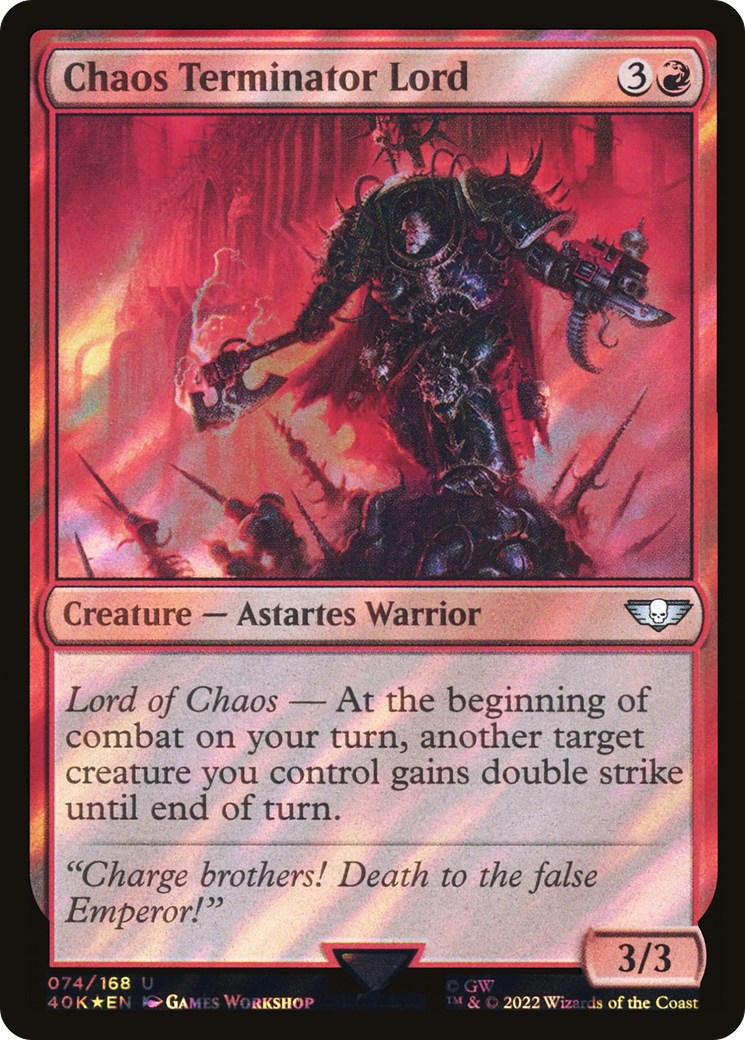 Chaos Terminator Lord (Surge Foil) (40K-074) [Warhammer 40,000 Commander] Foil MTG Single Wizards of the Coast