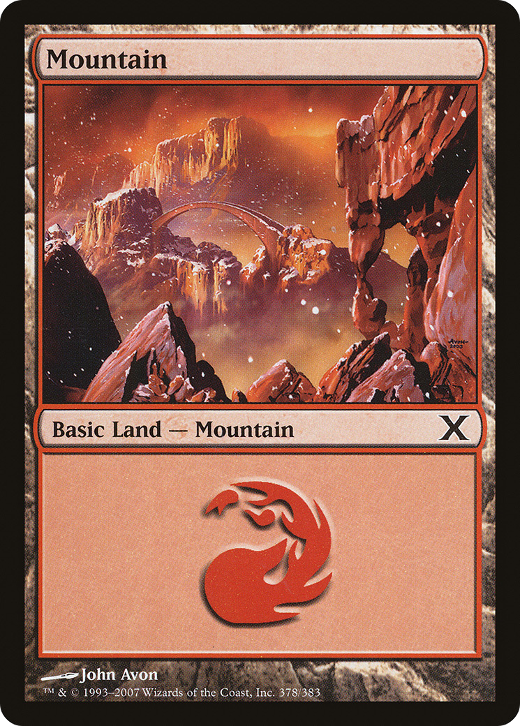 Mountain (378) [Tenth Edition] MTG Single Magic: The Gathering