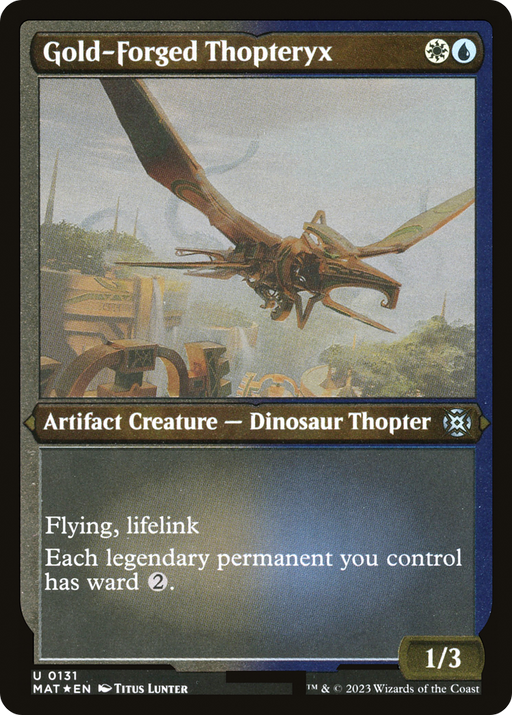 Gold-Forged Thopteryx (MAT-131) [March of the Machine: The Aftermath] Etched Foil MTG Single Wizards of the Coast