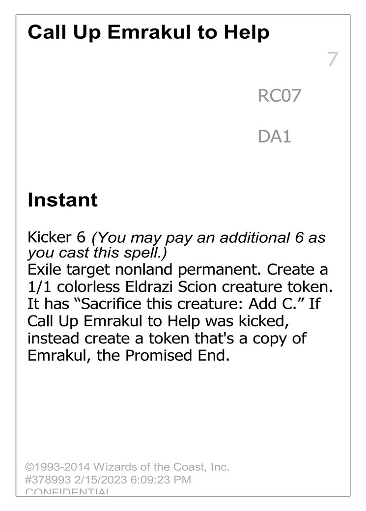 Call Up Emrakul to Help (UNK-RC07A) [Misc] Unknown Event MTG Single Wizards of the Coast