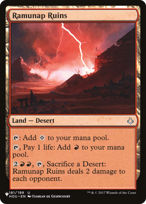 Ramunap Ruins (LIST-HOU-181) [Mystery Booster] The List MTG Single Wizards of the Coast