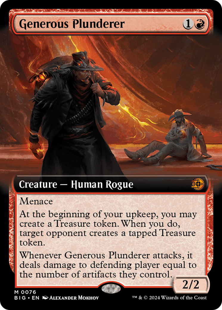 Generous Plunderer (BIG-076) [The Big Score] (Extended Art) Foil MTG Single Wizards of the Coast