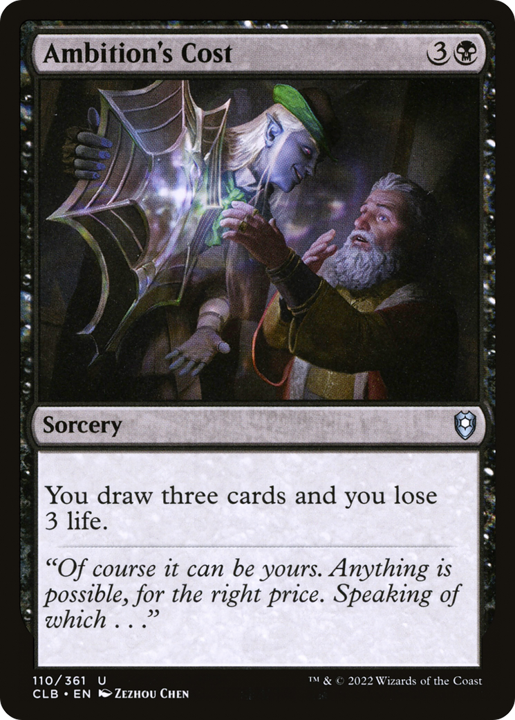 Ambition's Cost (CLB-110) [Commander Legends: Battle for Baldur's Gate] Foil MTG Single Wizards of the Coast