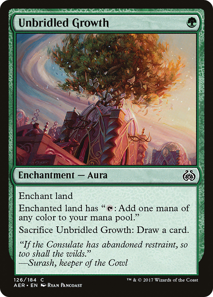Unbridled Growth (AER-126) [Aether Revolt] Foil MTG Single Wizards of the Coast