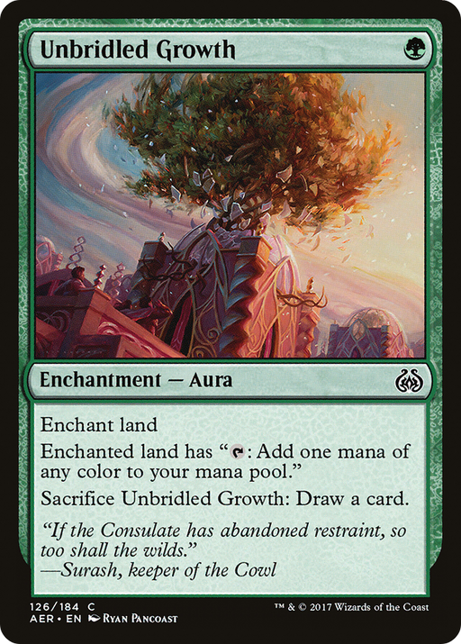 Unbridled Growth (AER-126) [Aether Revolt] Foil MTG Single Wizards of the Coast
