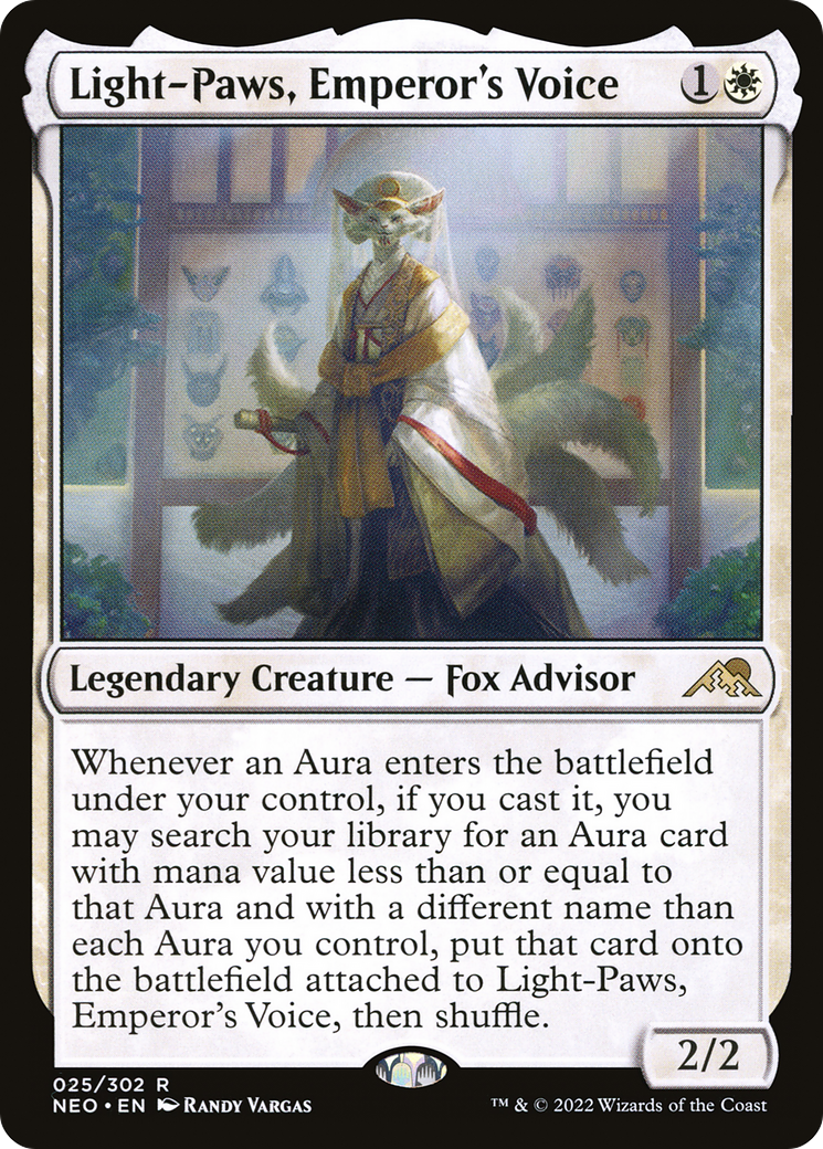 Light-Paws, Emperor's Voice [Kamigawa: Neon Dynasty] MTG Single Magic: The Gathering