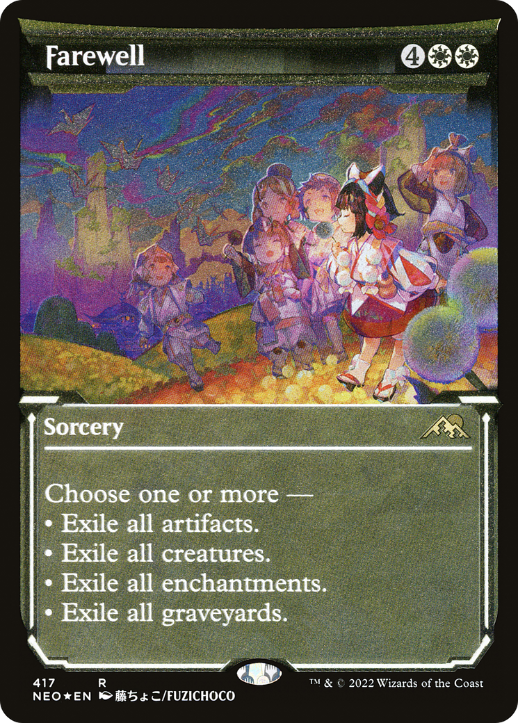 Farewell (NEO-417) [Kamigawa: Neon Dynasty] (Showcase) Etched Foil MTG Single Wizards of the Coast