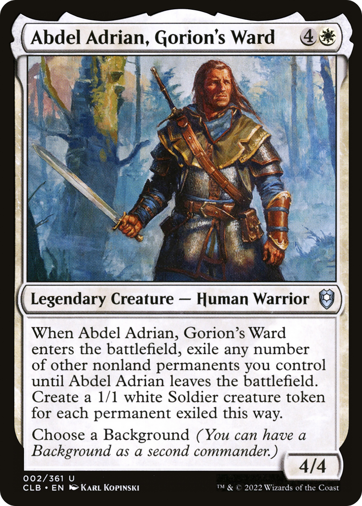 Abdel Adrian, Gorion's Ward (CLB-002) [Commander Legends: Battle for Baldur's Gate] Foil MTG Single Wizards of the Coast