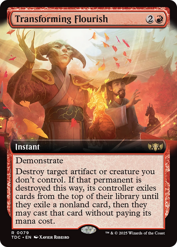Transforming Flourish (Extended Art) (TDC-079) [Commander: Tarkir: Dragonstorm]: (Extended Art) MTG Single Wizards of the Coast