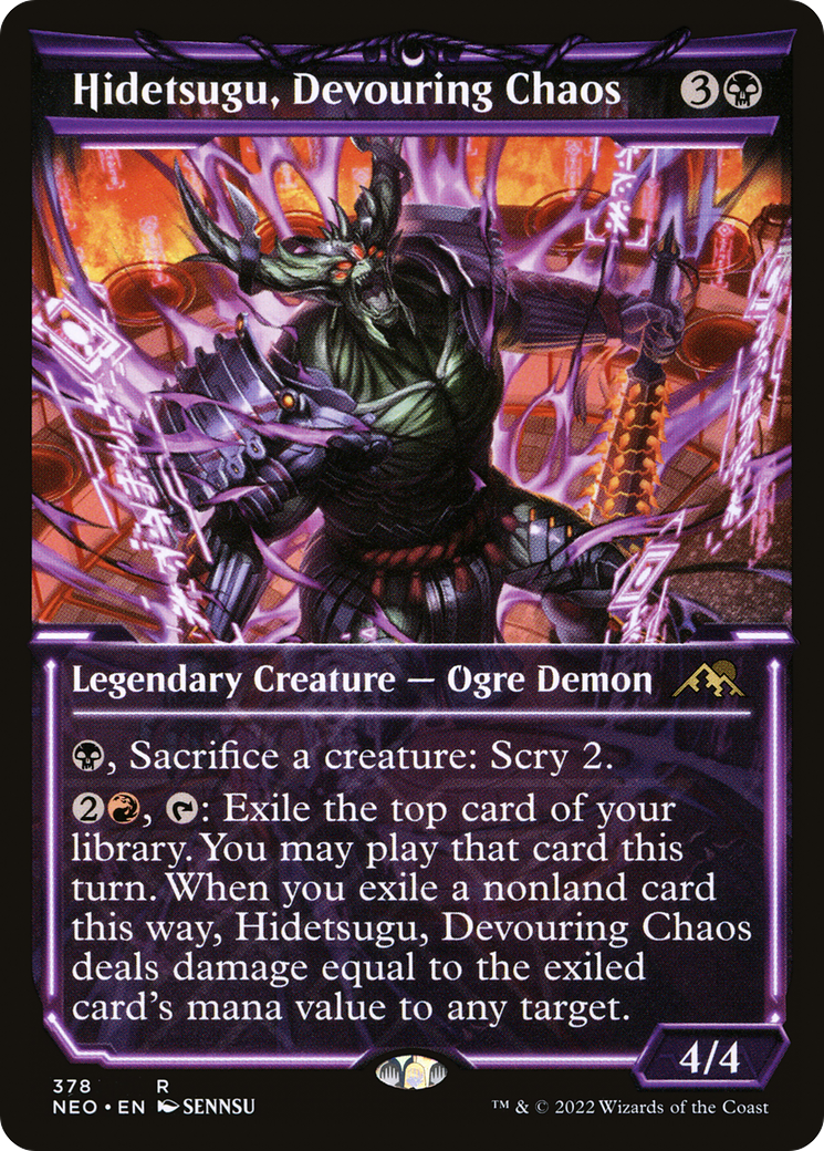 Hidetsugu, Devouring Chaos (NEO-378) [Kamigawa: Neon Dynasty] (Showcase) Foil MTG Single Wizards of the Coast