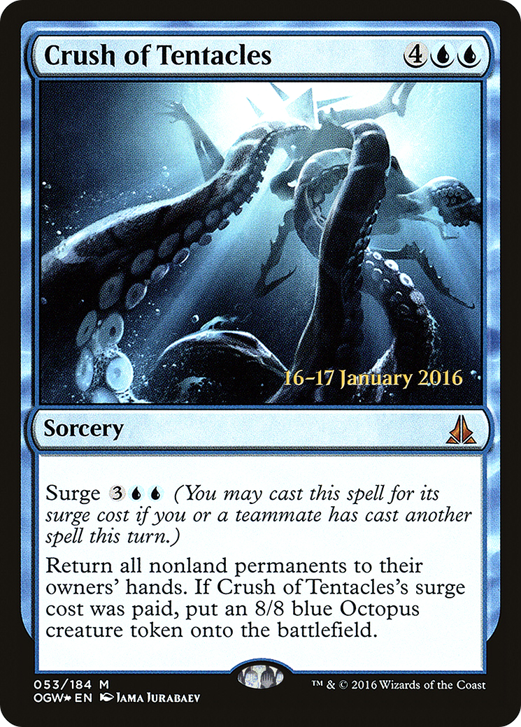 Crush of Tentacles (PRE-053) [Oath of the Gatewatch Promos] Foil MTG Single Wizards of the Coast