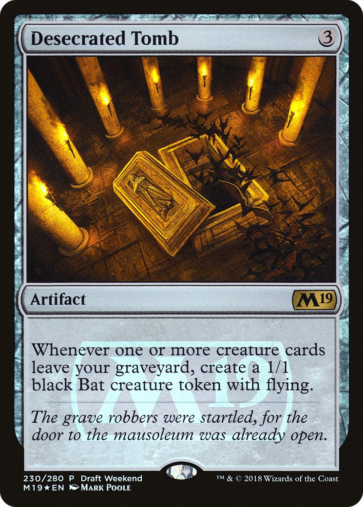 Desecrated Tomb (Draft Weekend) (LARP-230) [Core Set 2019 Promos] Foil MTG Single Wizards of the Coast