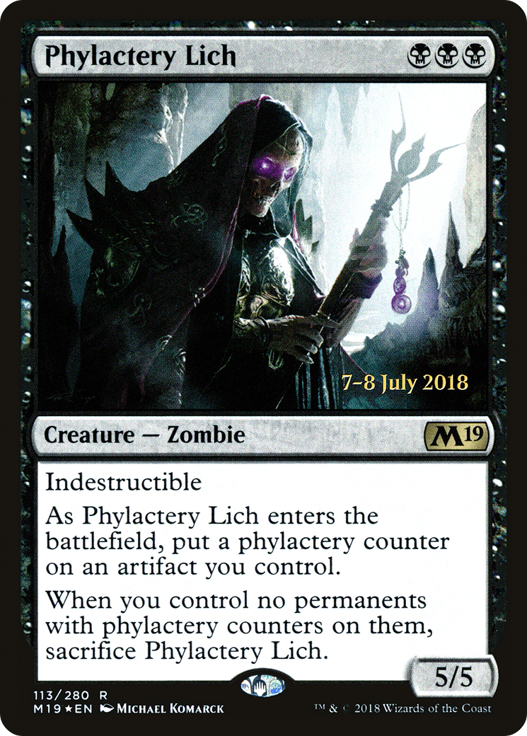 Phylactery Lich (PRE-113) [Core Set 2019 Promos] Foil MTG Single Wizards of the Coast