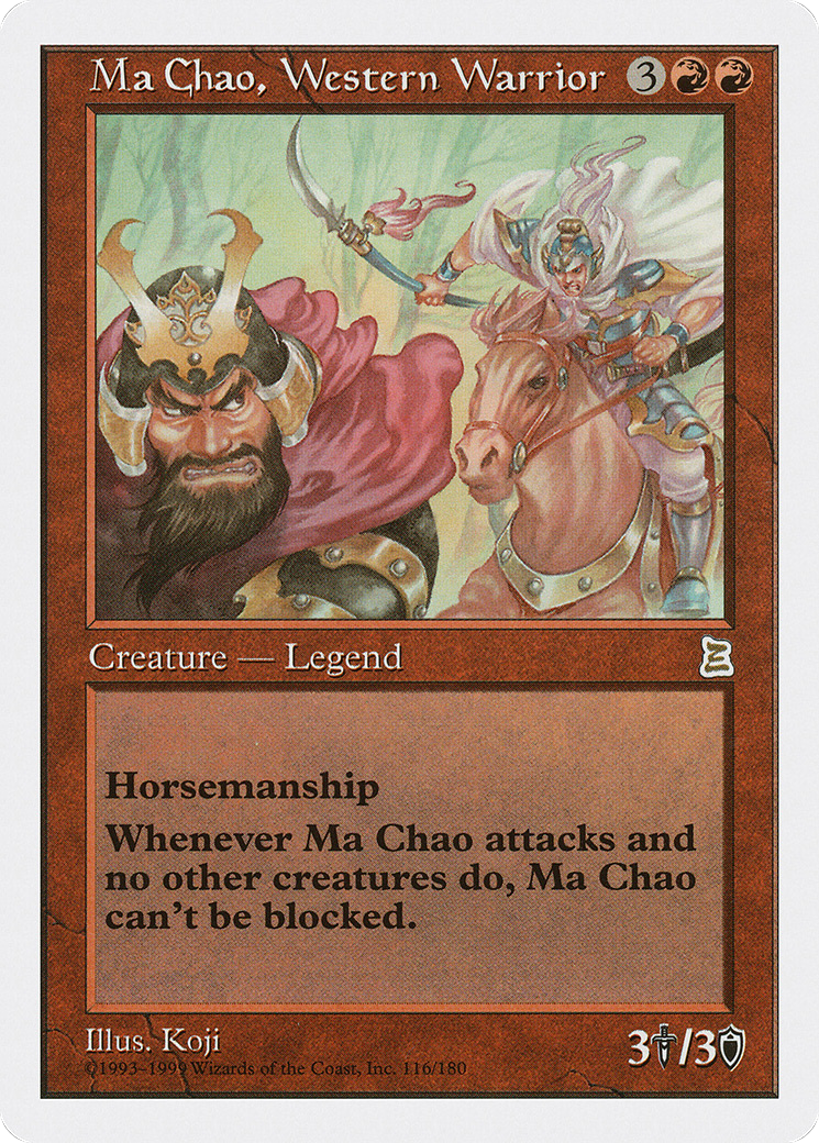Ma Chao, Western Warrior (PTK-116) [Oldschool] Portal Three Kingdoms MTG Single Wizards of the Coast
