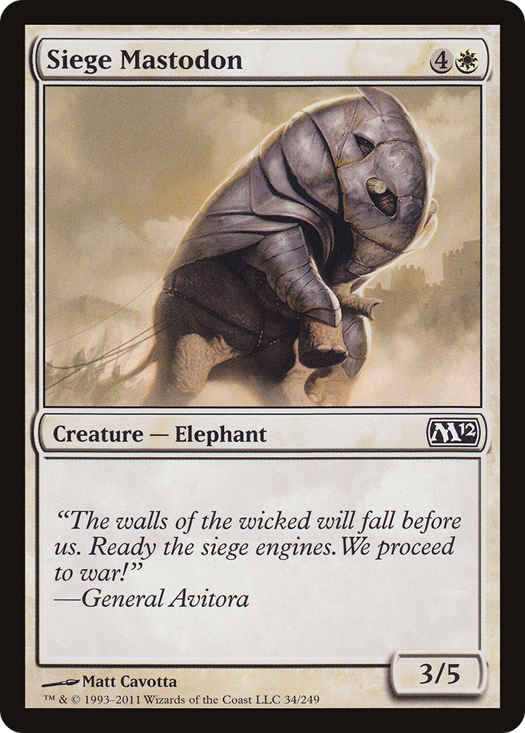 Siege Mastodon (M12-034) [Magic 2012] MTG Single Wizards of the Coast