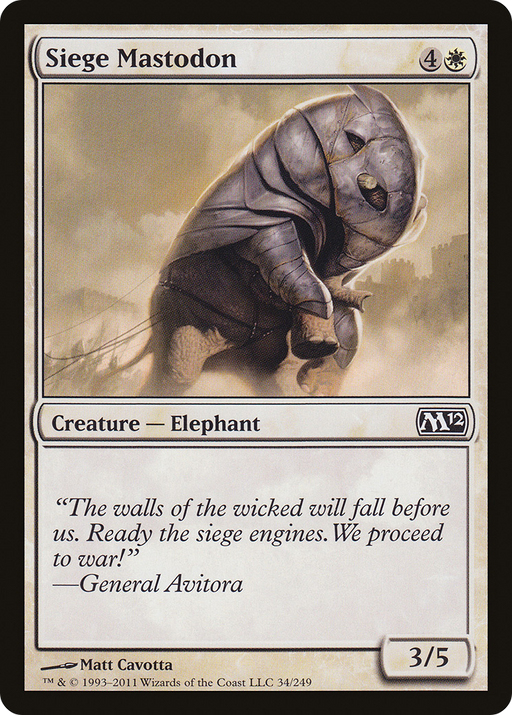 Siege Mastodon (M12-034) [Magic 2012] MTG Single Wizards of the Coast