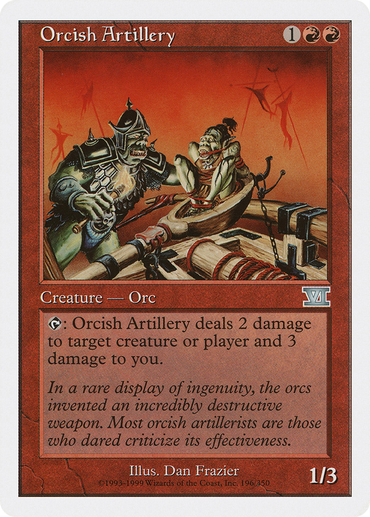 Orcish Artillery (6ED-196) [Classic Sixth Edition] MTG Single Wizards of the Coast