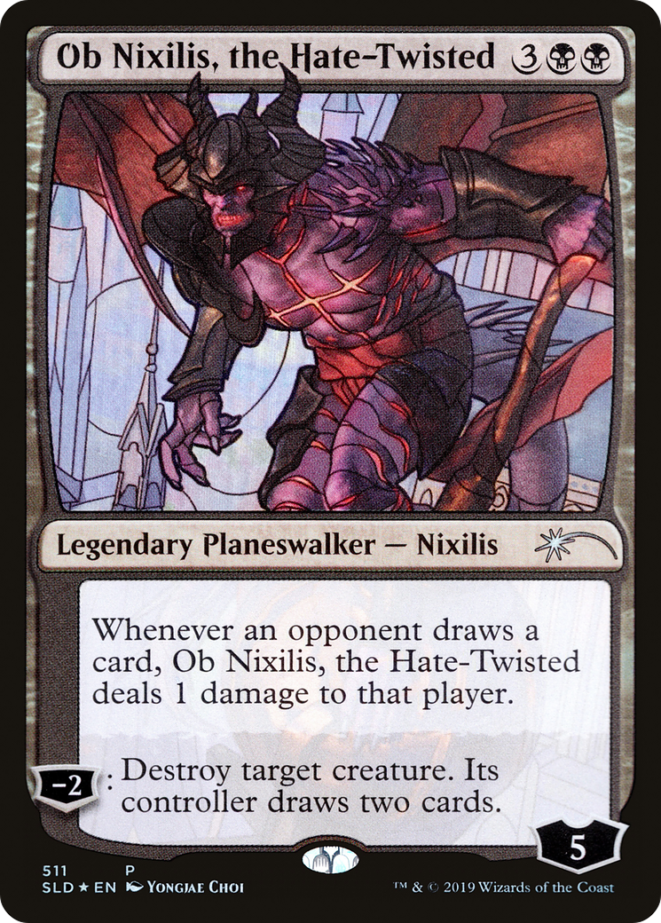 Ob Nixilis, the Hate-Twisted (Stained Glass) (SLD-511) [Secret Lair] Drop Foil MTG Single Wizards of the Coast