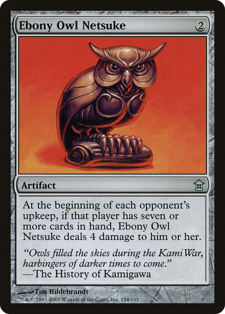 Ebony Owl Netsuke [Saviors of Kamigawa] MTG Single Magic: The Gathering