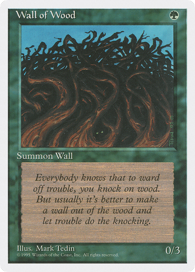 Wall of Wood (4ED-284) [Fourth Edition] MTG Single Magic: The Gathering