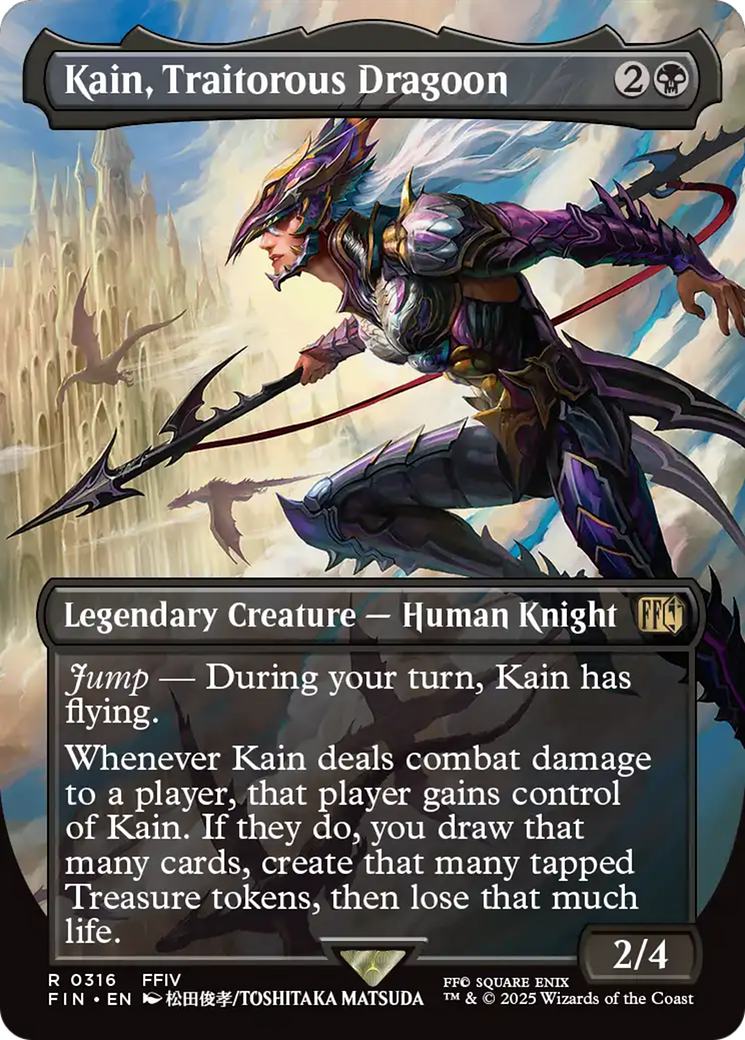 Kain, Traitorous Dragoon (FIN-316) [FINAL FANTASY] (Borderless) Foil MTG Single Wizards of the Coast