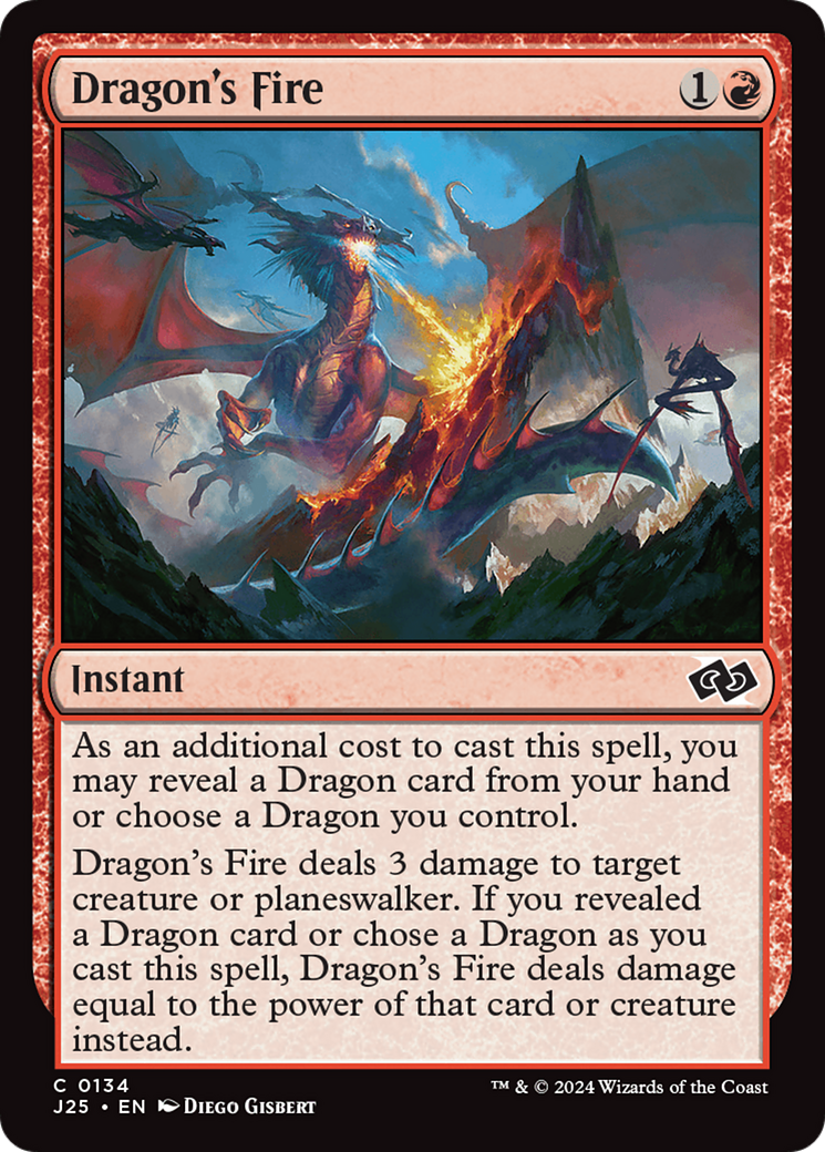 Dragon's Fire (J25-134) [Foundations Jumpstart] MTG Single Wizards of the Coast