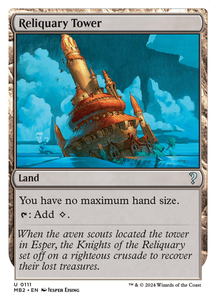 Reliquary Tower (White Border) (MB2-111) [Mystery Booster] Mystery Booster 2 MTG Single Wizards of the Coast